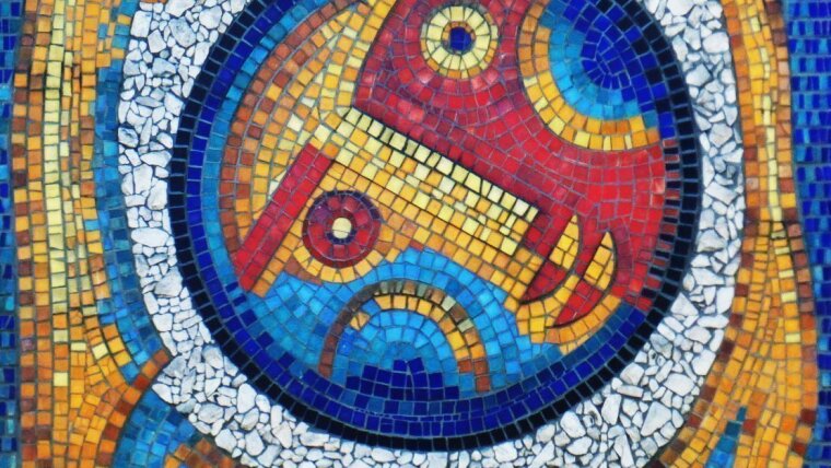 Mosaic "На Захист Миру" ('defend peace') by Ivan Litovchenko and Volodymyr Priadka, Kyiv